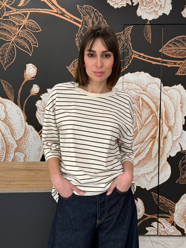 T-shirt righe manica al gomito vari colori - Philia Loft