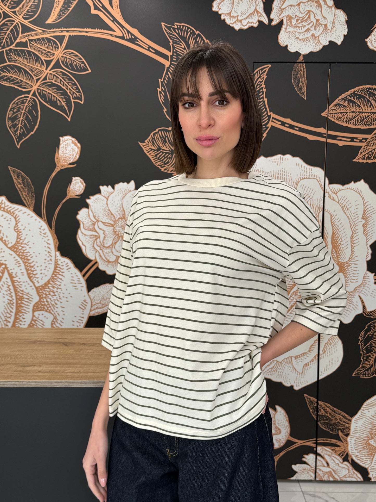 T-shirt righe manica al gomito vari colori - Philia Loft