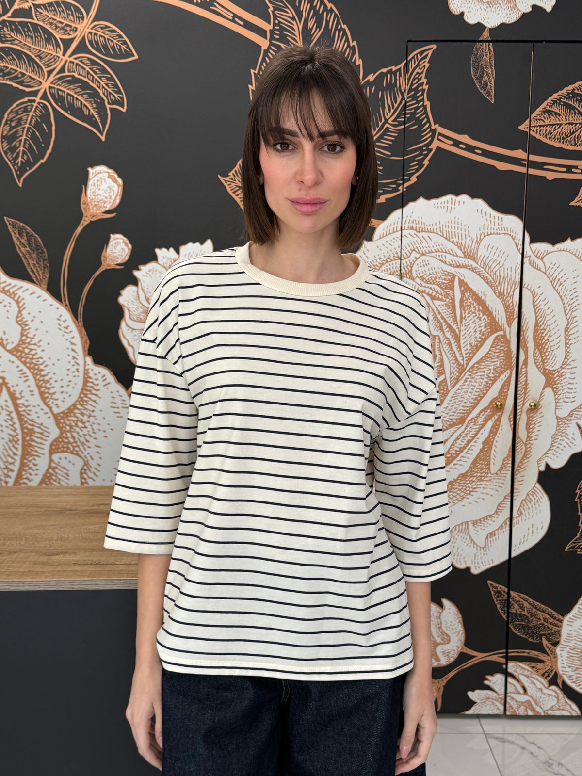 T-shirt righe manica al gomito vari colori - Philia Loft