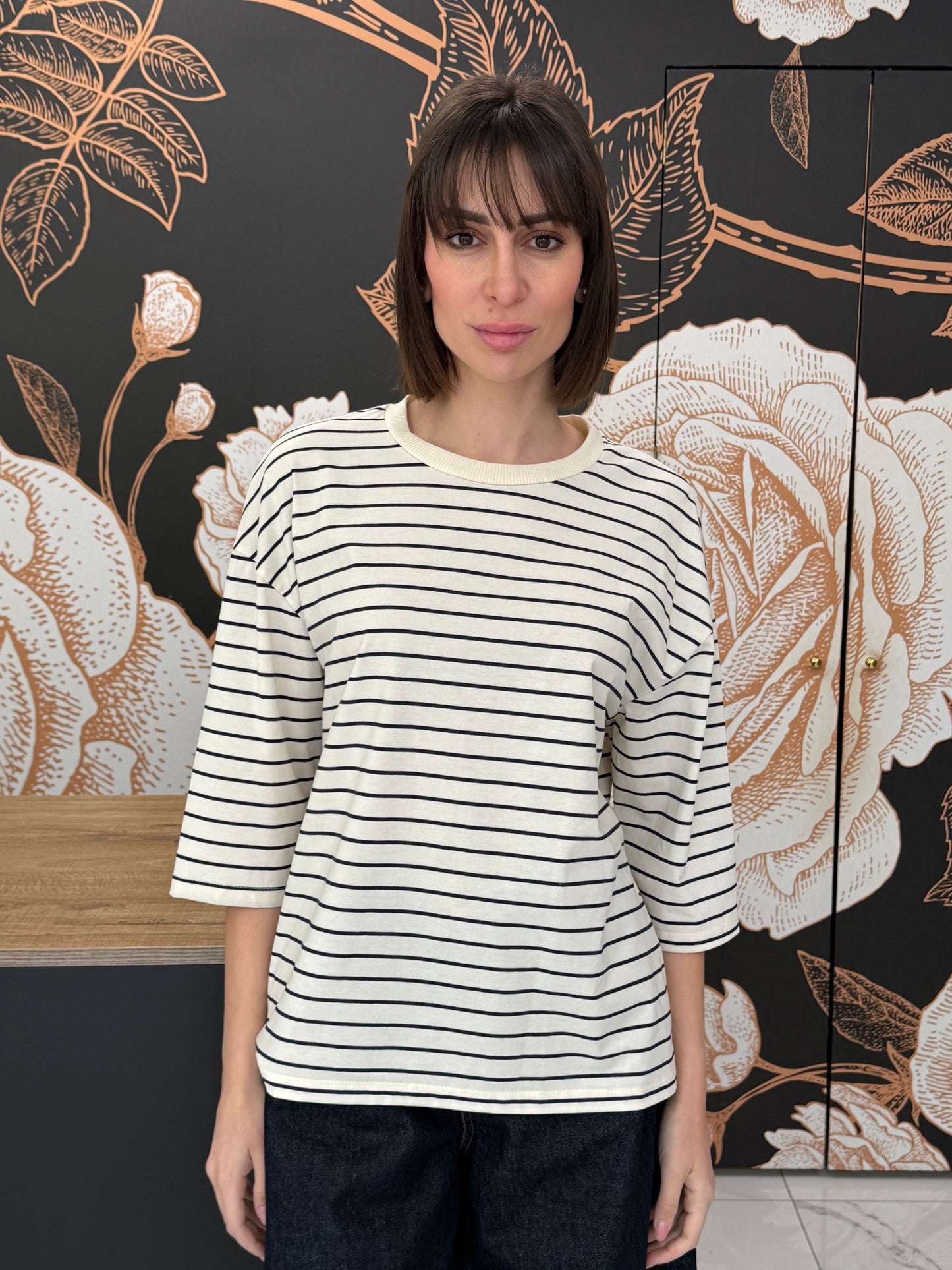 T-shirt righe manica al gomito vari colori - Philia Loft