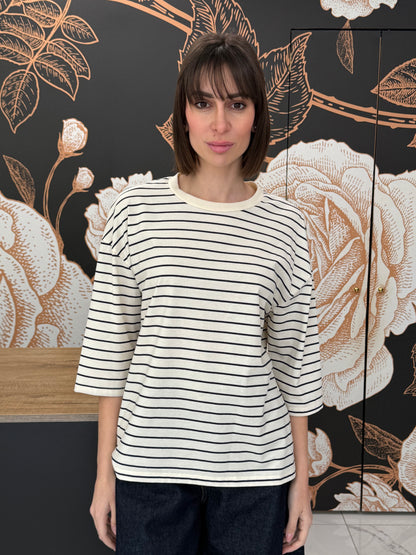 T-shirt righe manica al gomito vari colori - Philia Loft