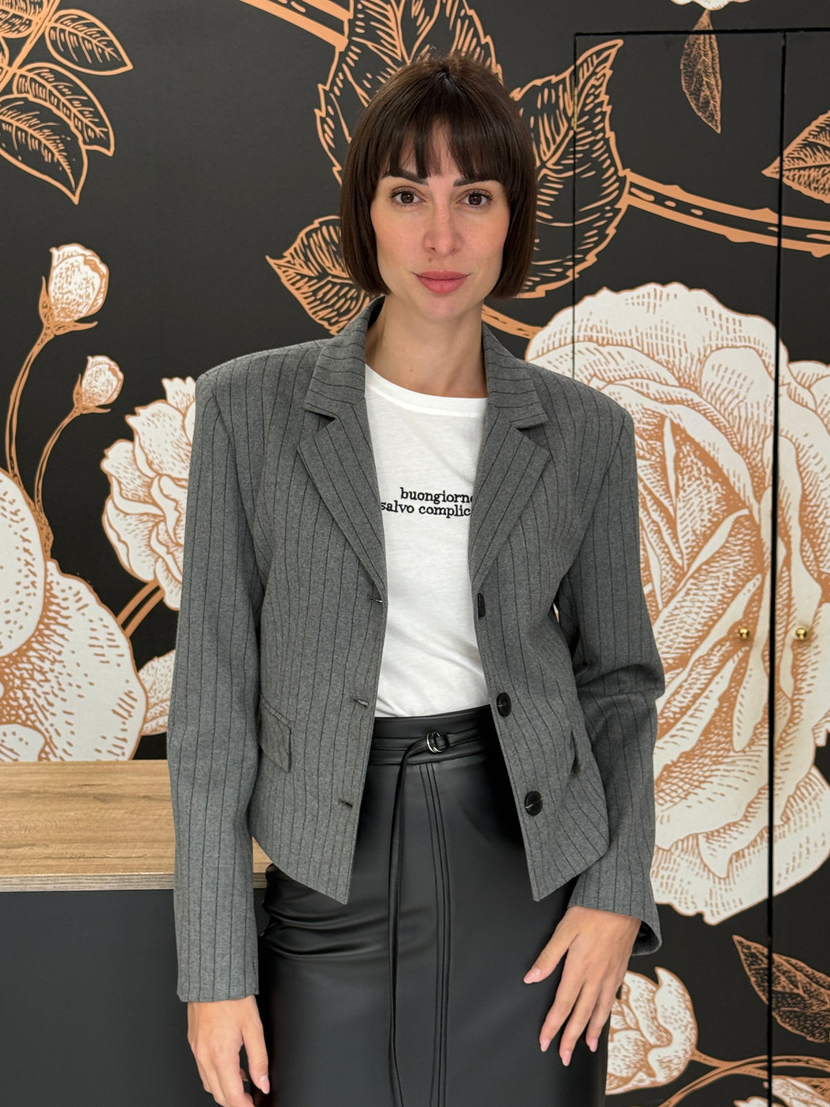 BLAZER SLIM FIT GESSATO GRIGIO - VICOLO