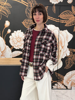 Camicia Check /Bordeaux/Panna/Nero - Philia Loft