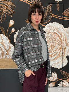 Camicia Check Grigio/Bordeaux/Panna - Philia Loft