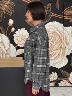 Camicia Check Grigio/Bordeaux/Panna - Philia Loft