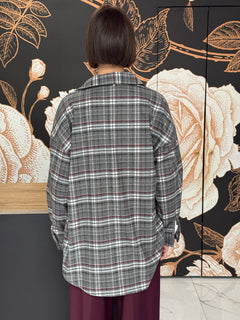 Camicia Check Grigio/Bordeaux/Panna - Philia Loft