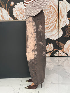 Pantalone vita linea barrel moro - Philia Loft