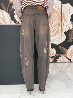 Pantalone vita linea barrel moro - Philia Loft