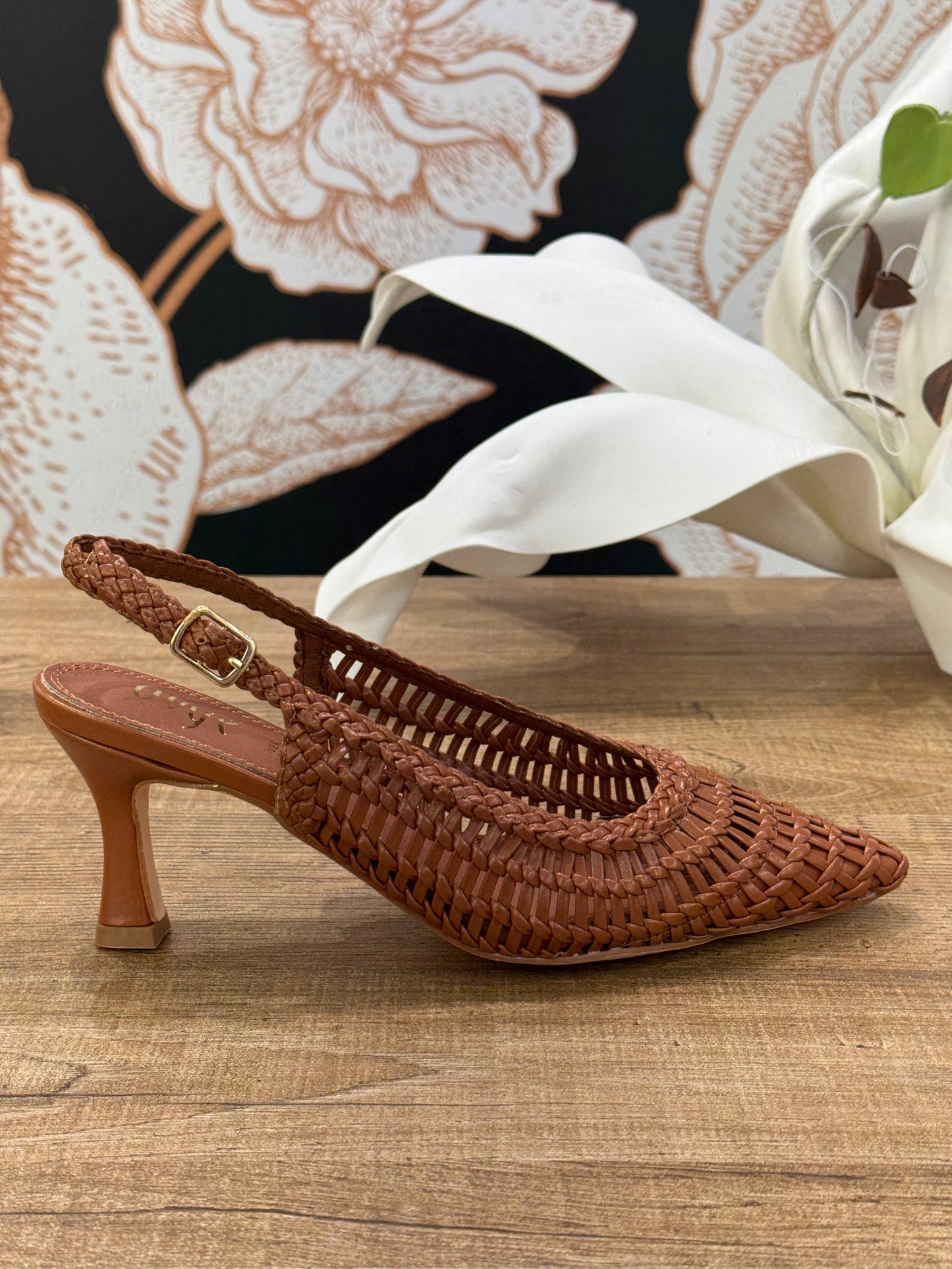 Slingback Intrecciata tabacco - Ovyé