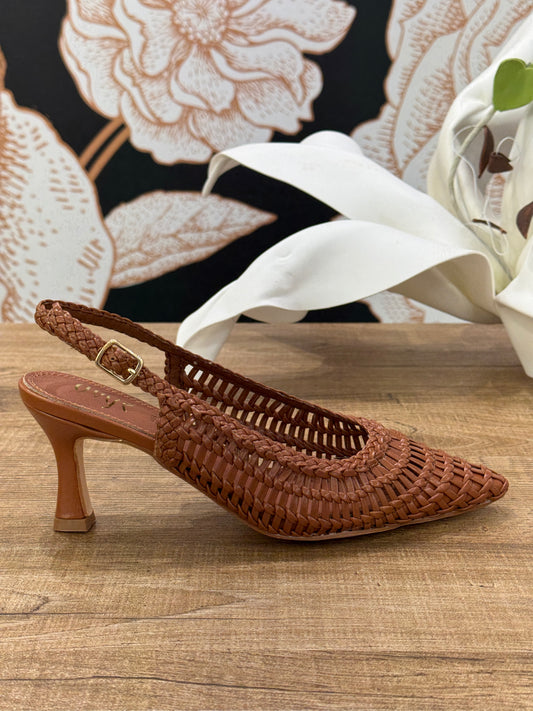 Slingback Intrecciata tabacco - Ovyé