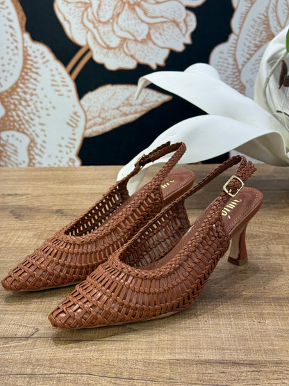 Slingback Intrecciata tabacco - Ovyé