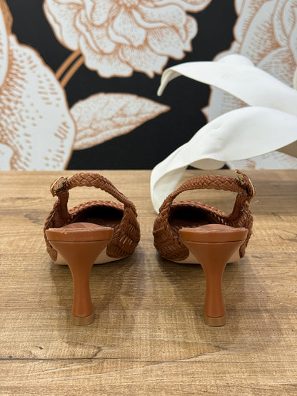 Slingback Intrecciata tabacco - Ovyé