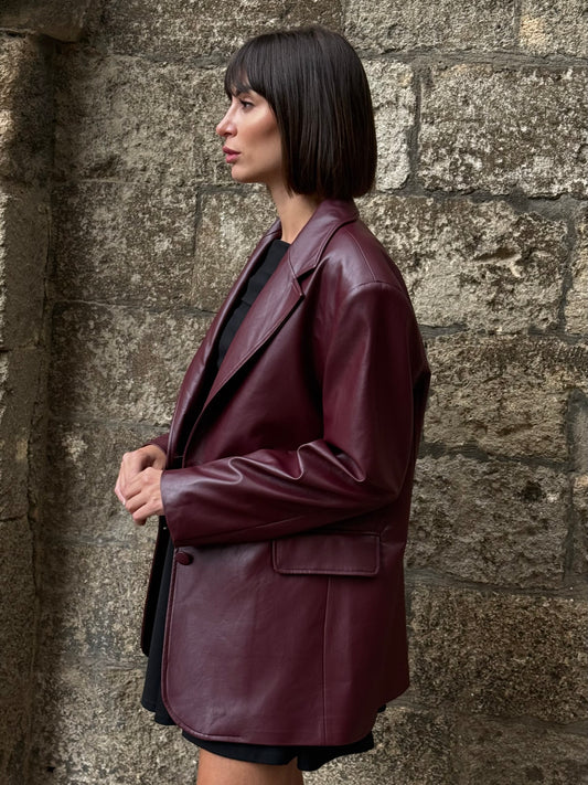 Blazer in ecopelle bordeaux - Silence Limited