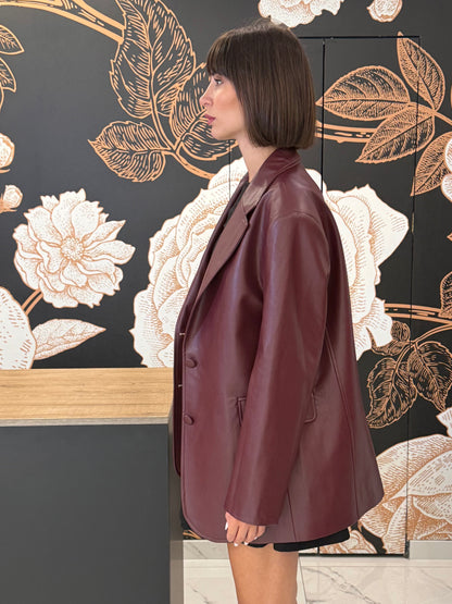 Blazer in ecopelle bordeaux - Silence Limited
