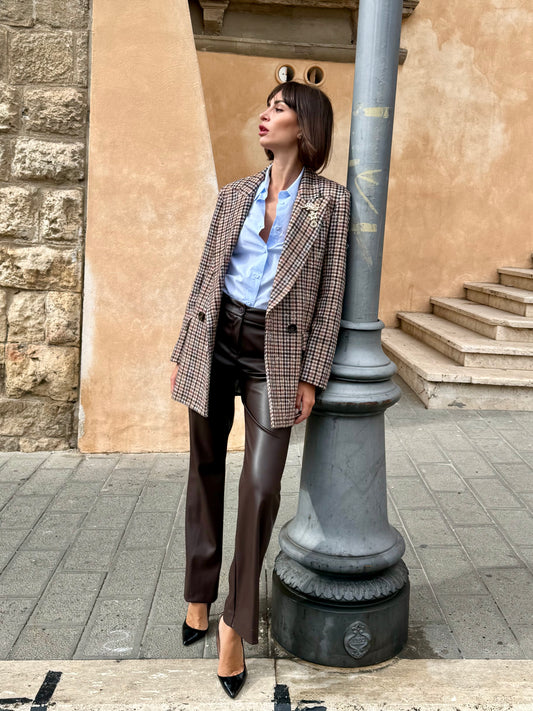 Pantalone ecopelle cioccolato - Souvenir Clubbing
