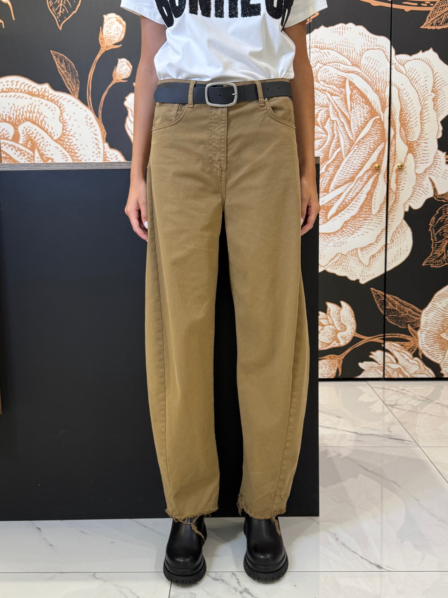 Pantalone balloon fit sfrangiato elasticizzato - Souvenir Clubbing