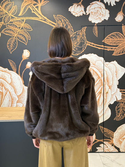 Bomber ecopelliccia con cappuccio - Souvenir Clubbing
