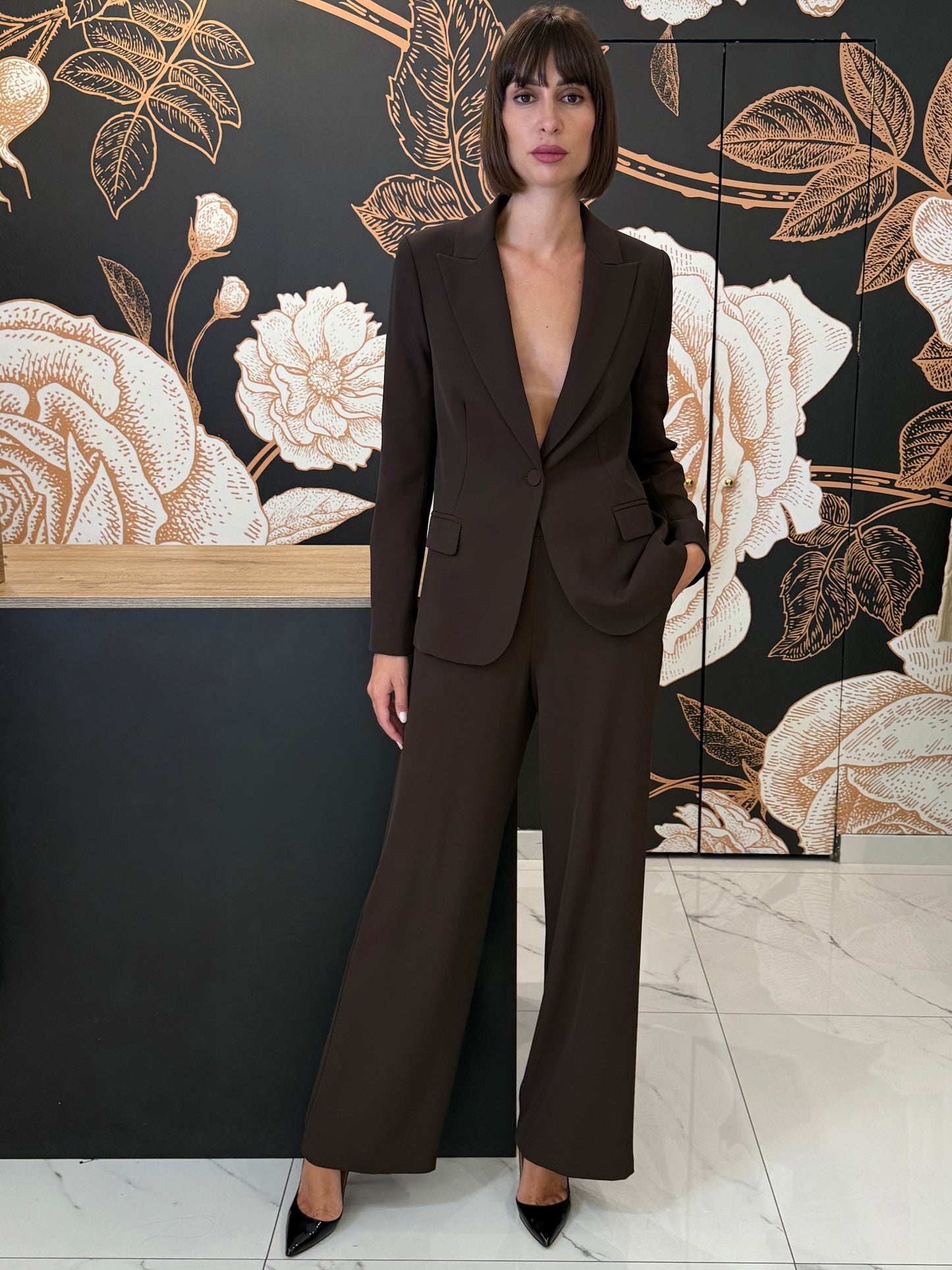 Completo Giacca monopetto e Pantalone cioccolato - kontatto