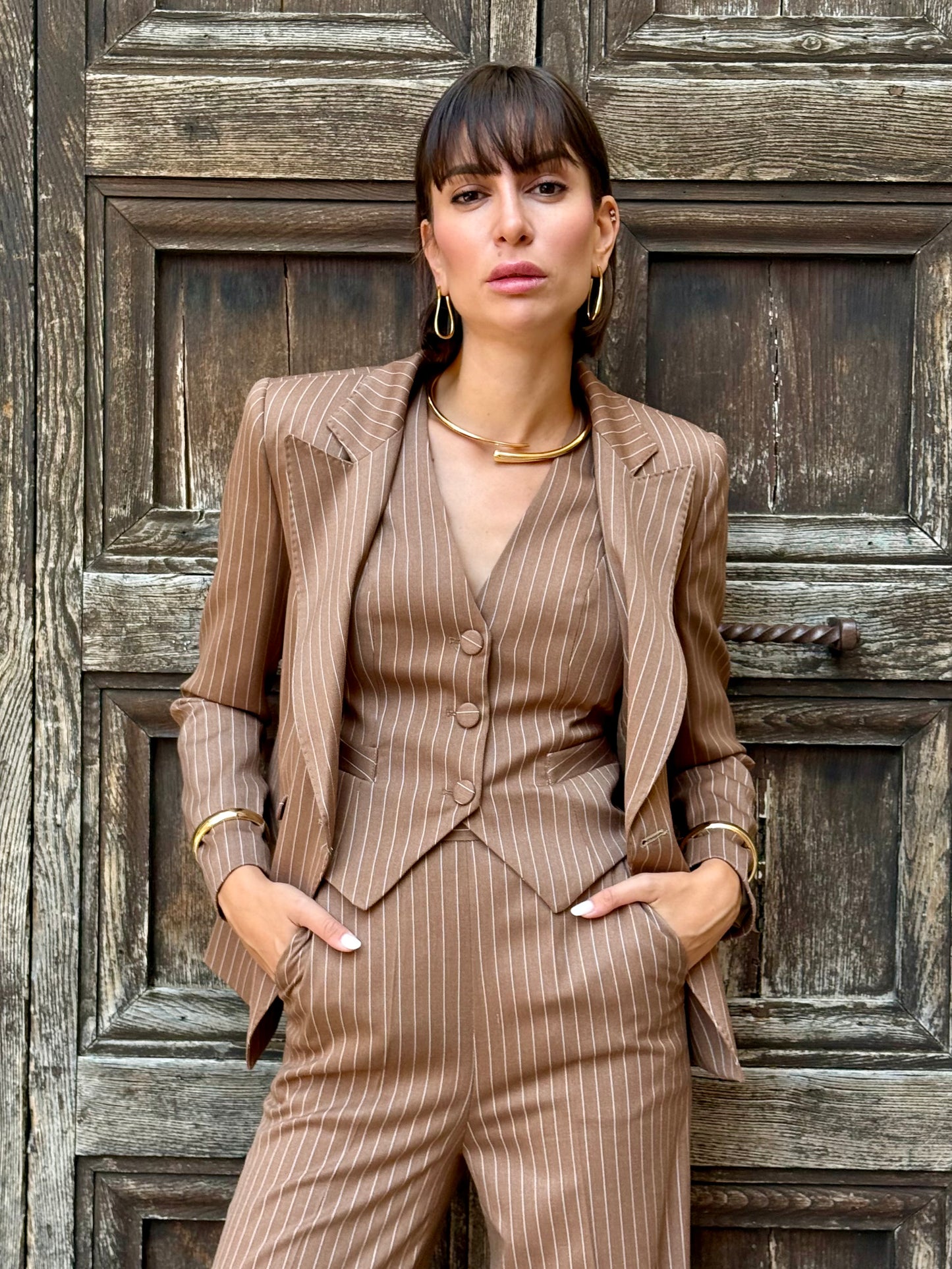 Gilet monopetto gessato - Silence Limited