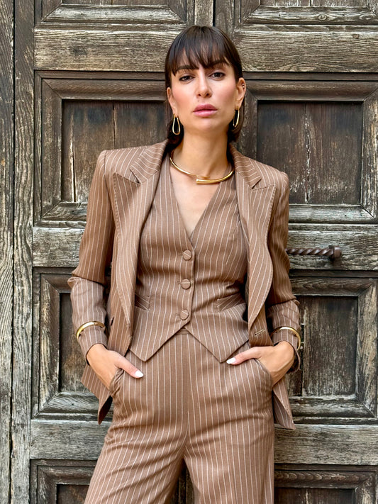 Gilet monopetto gessato - Silence Limited