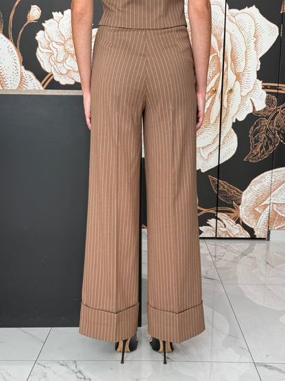 Pantalone wide leg gessato - Silence Limited