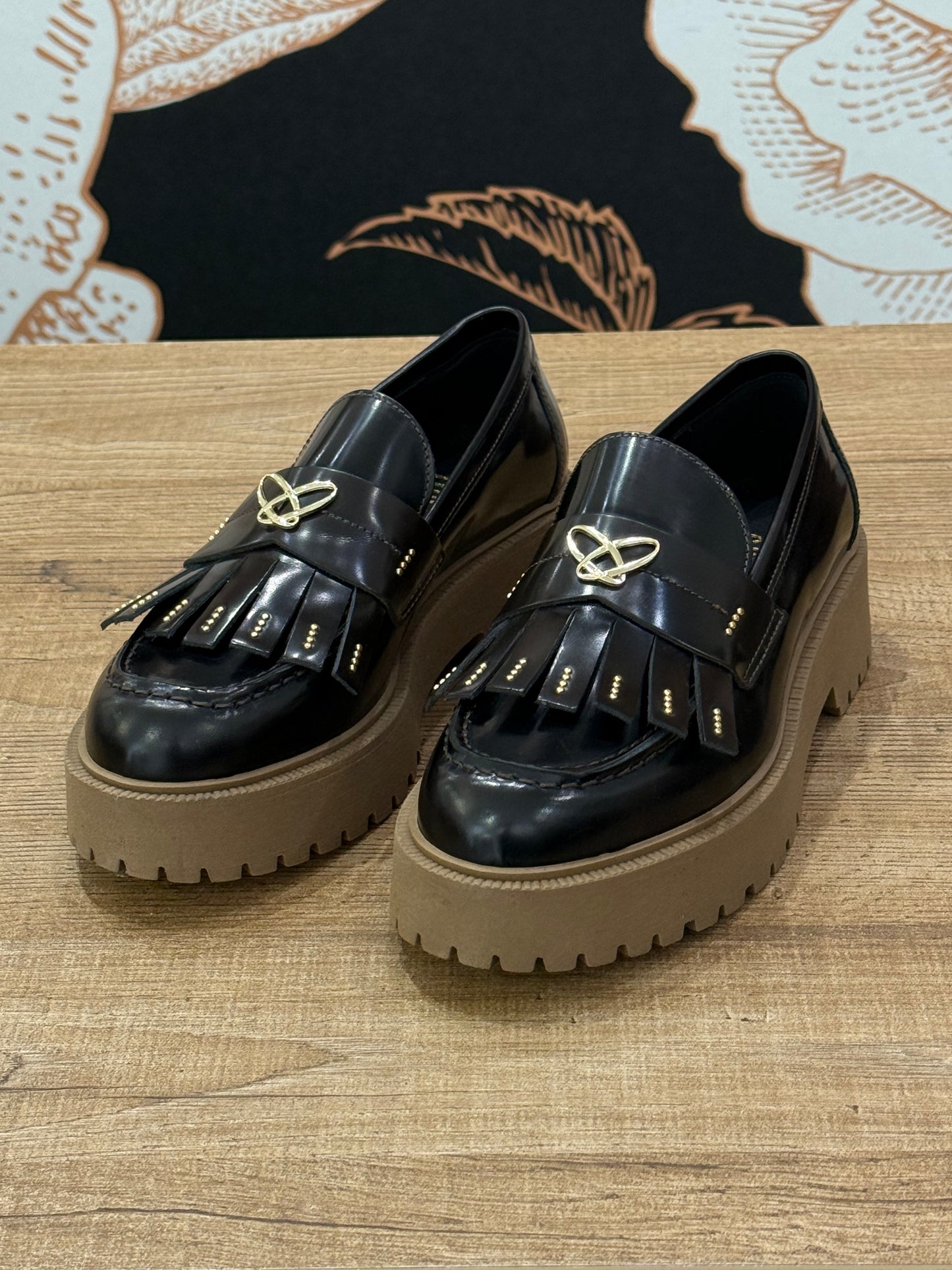 Mocassino in pelle con frange -Ovyé