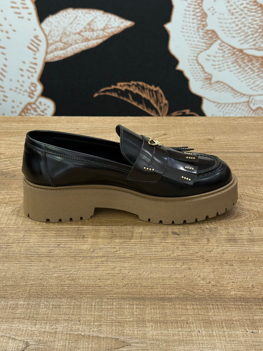 Mocassino in pelle con frange -Ovyé