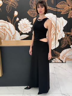 Abito cut out lungo nero - Kontatto