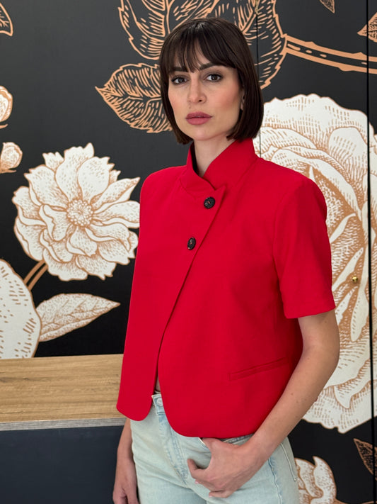 Giacca crop mezza manica rossa - HAVEONE