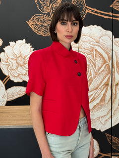 Giacca crop mezza manica rossa - HAVEONE