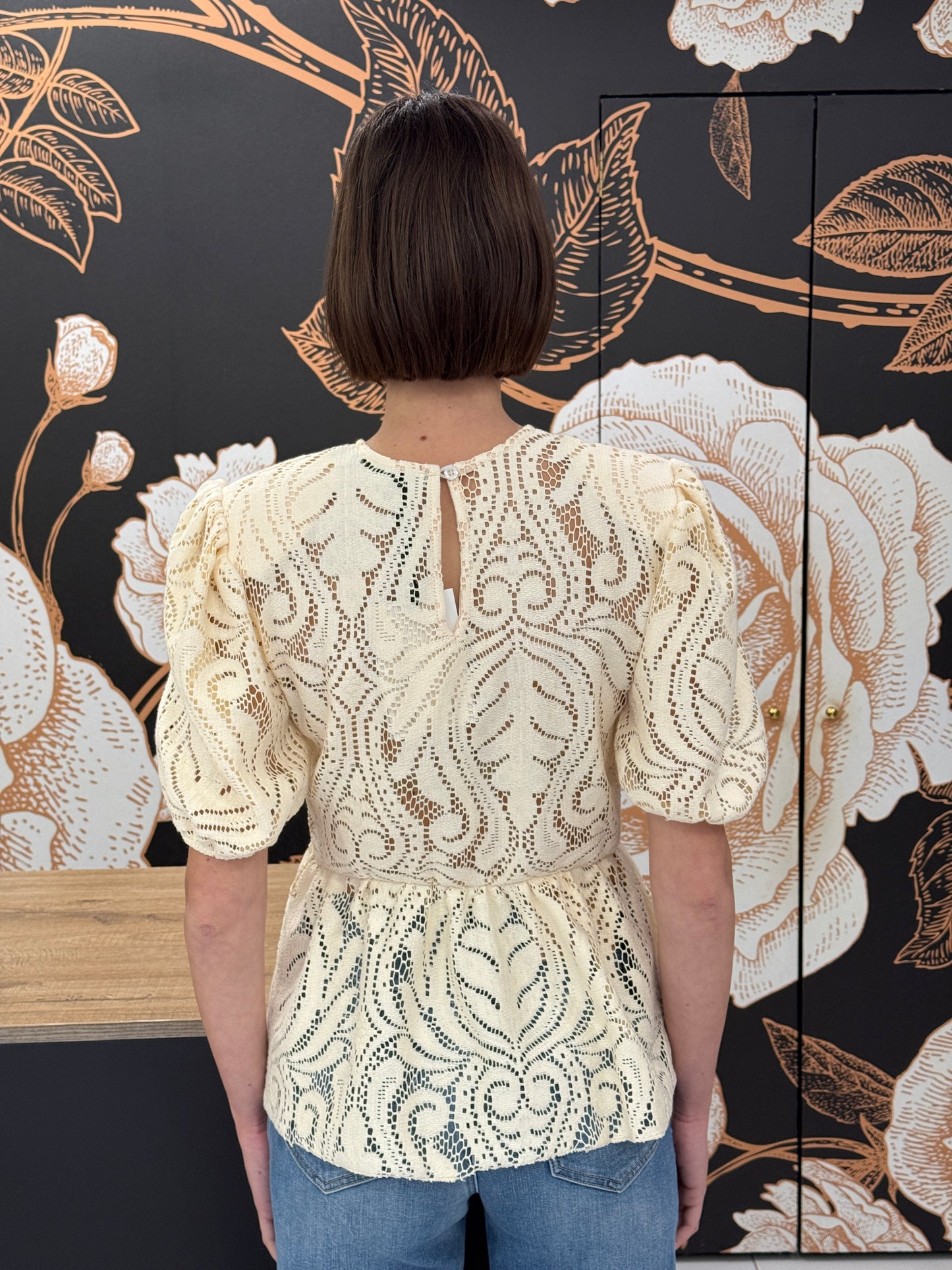 Blusa in pizzo con spalline - Haveone