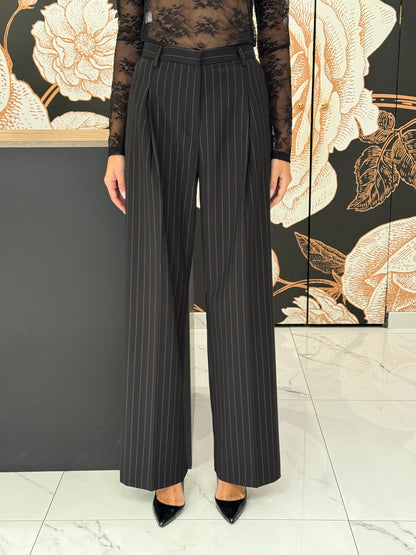 Pantalone palazzo Stripe nero - Silence limited