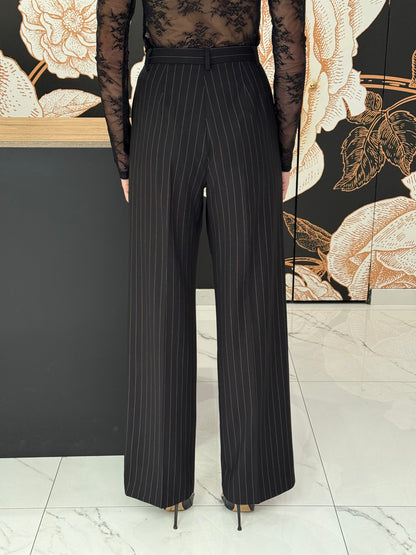 Pantalone palazzo Stripe nero - Silence limited