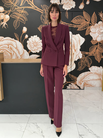 Pantalone palazzo Regular vita alta bordeaux - Silence Limited