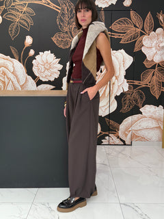 Pantalone con Pieghe a Palloncino cioccolato - Vicolo