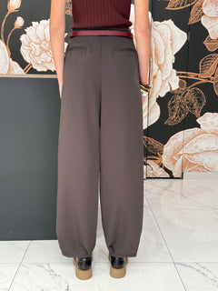 Pantalone con Pieghe a Palloncino cioccolato - Vicolo