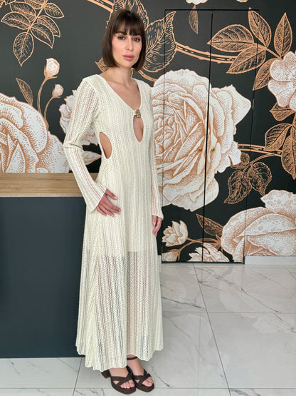 Abito lungo in crochet cut-out burro - HaveOne