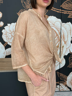 Camicia in voile nocciola - HaveOne