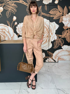 Pantalone in popeline nocciola - HaveOne