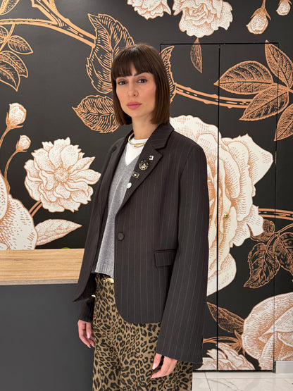 Blazer gessato con spille - Vicolo