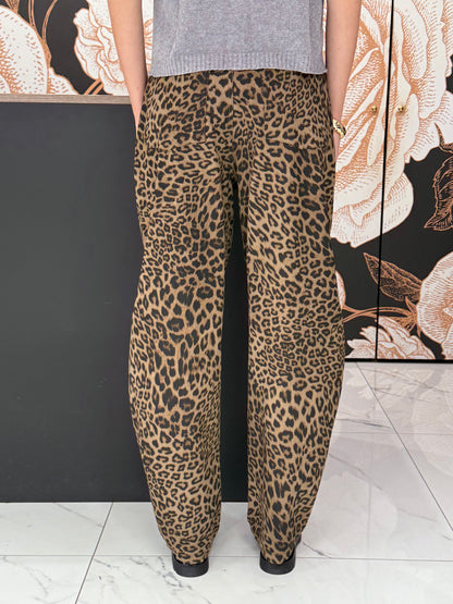 Pantalone balloon fit fantasia animalier - Lumina