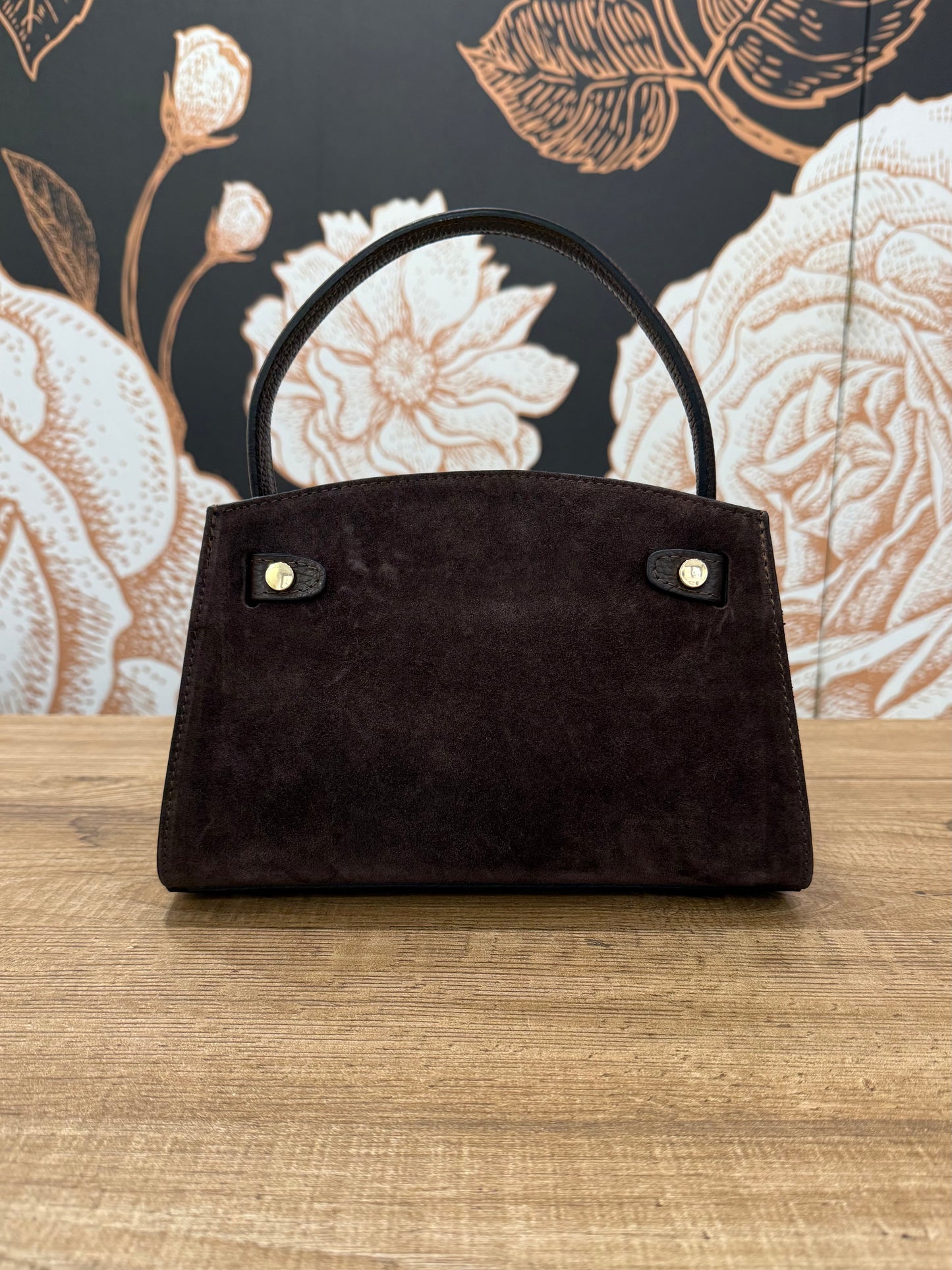 Borsa Kelly in suede cioccolato - Emporio Club