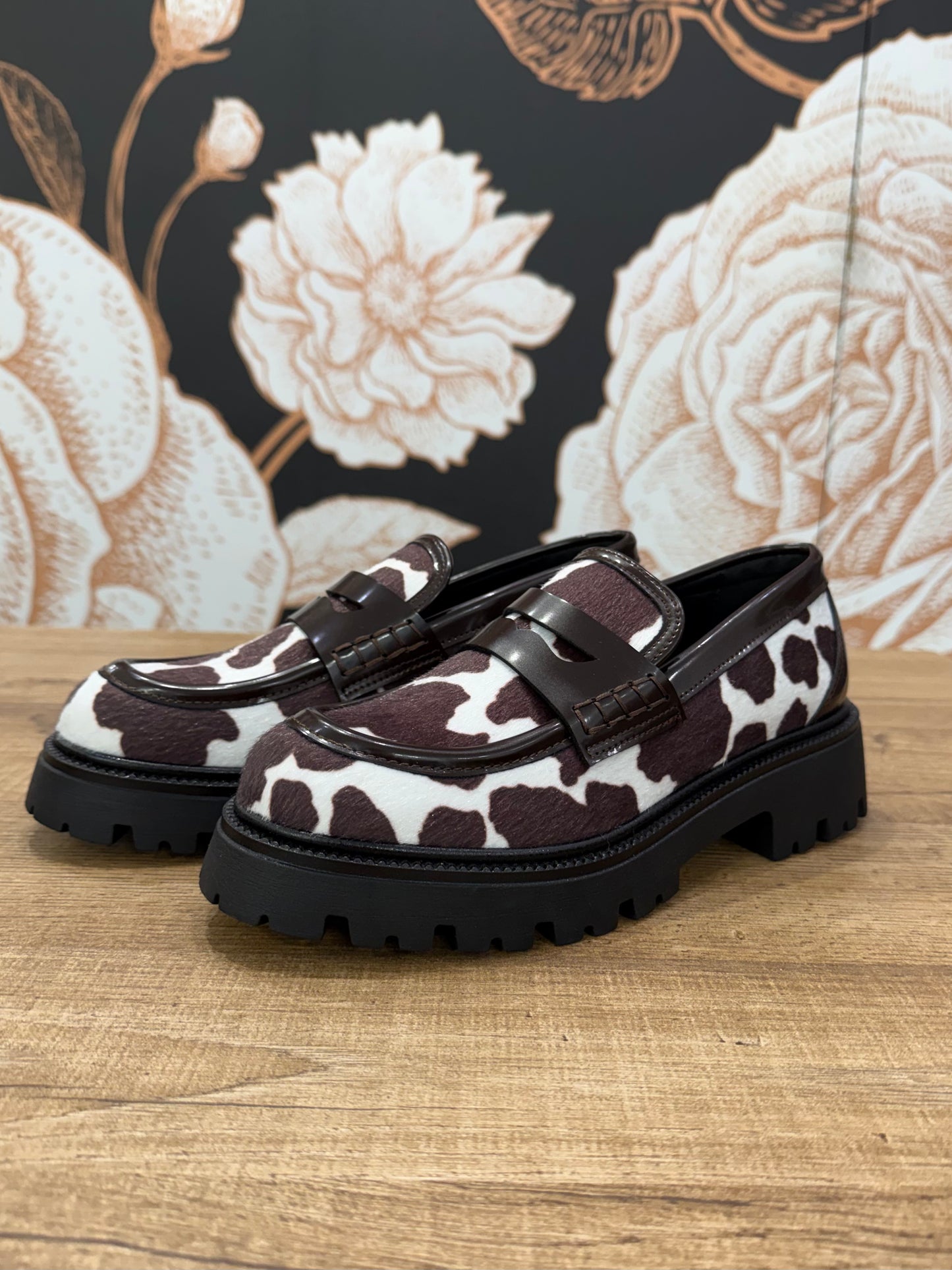 Mocassino Combat con stampa muccata - Ovyè