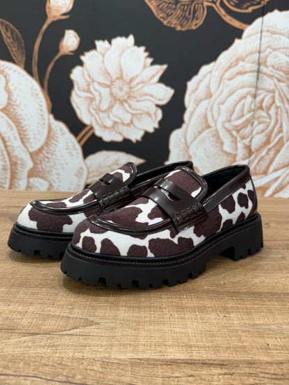 Mocassino Combat con stampa muccata - Ovyè