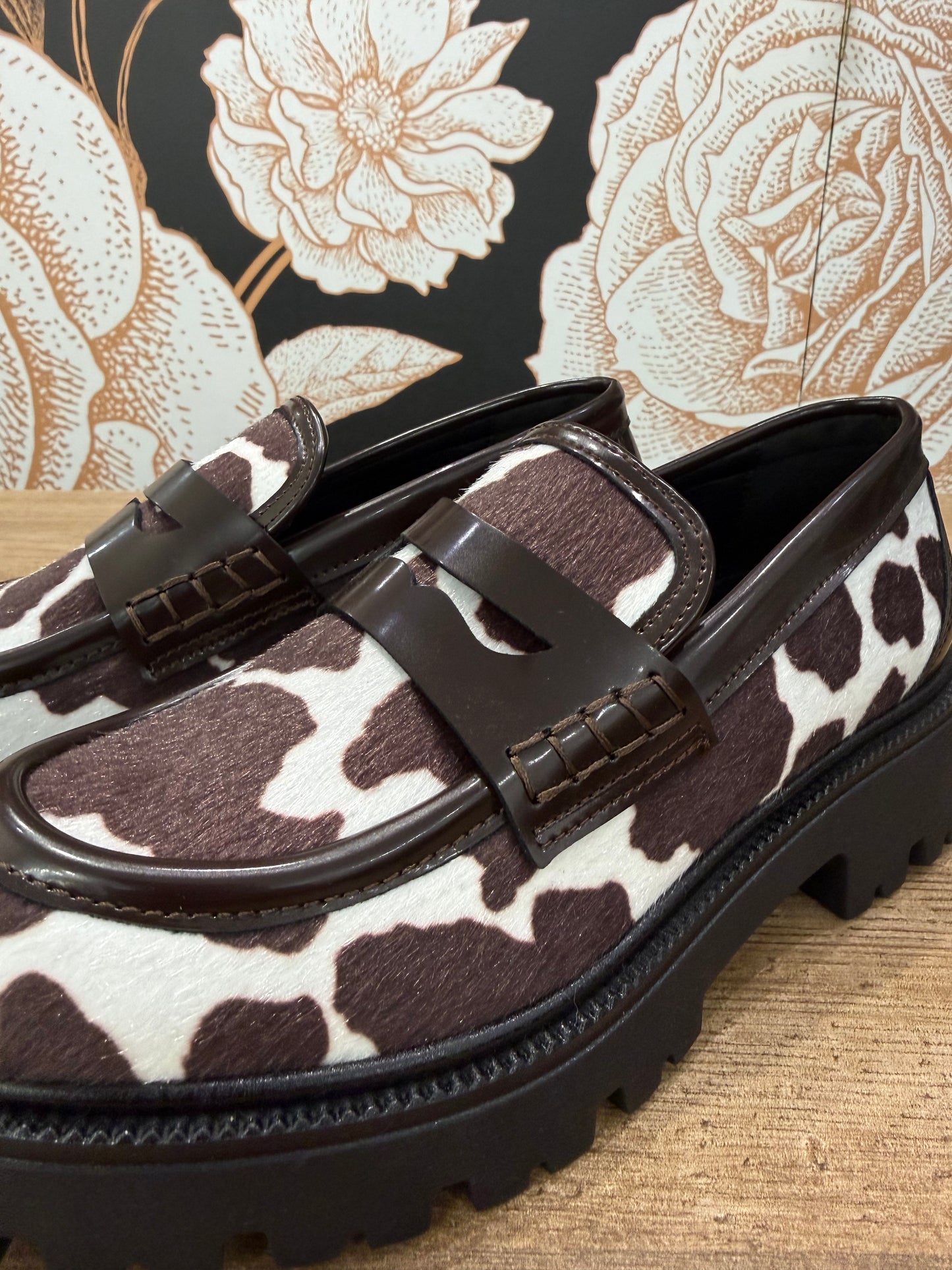 Mocassino Combat con stampa muccata - Ovyè