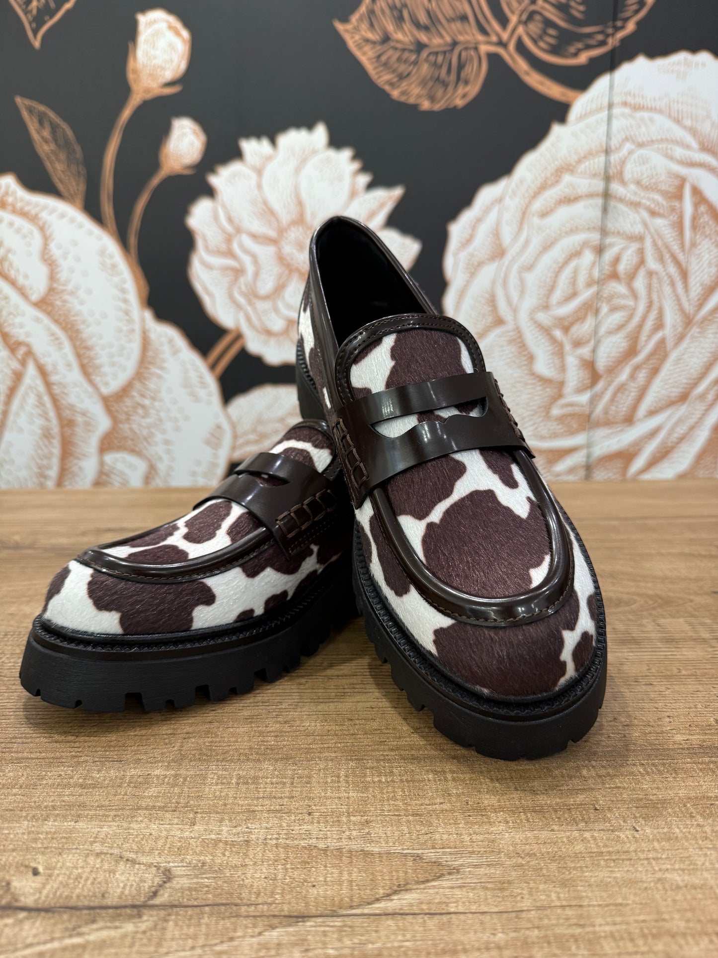 Mocassino Combat con stampa muccata - Ovyè