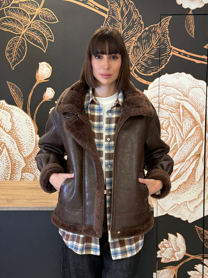 Giubbotto modello biker marrone - Silence Limited