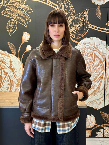 Giubbotto modello biker marrone - Silence Limited