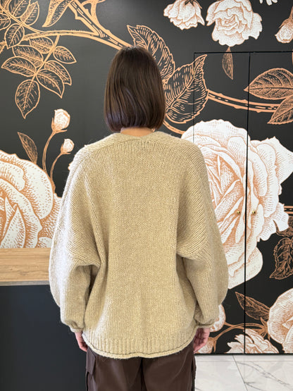Cardigan tre bottoni beige -  HaveOne