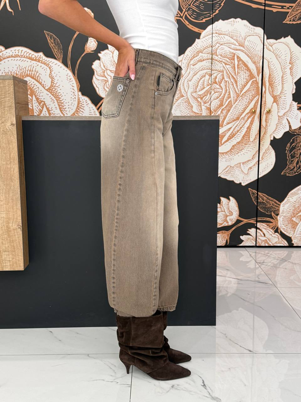 Jeans barrel modello Lucy denim vintage - Haveone